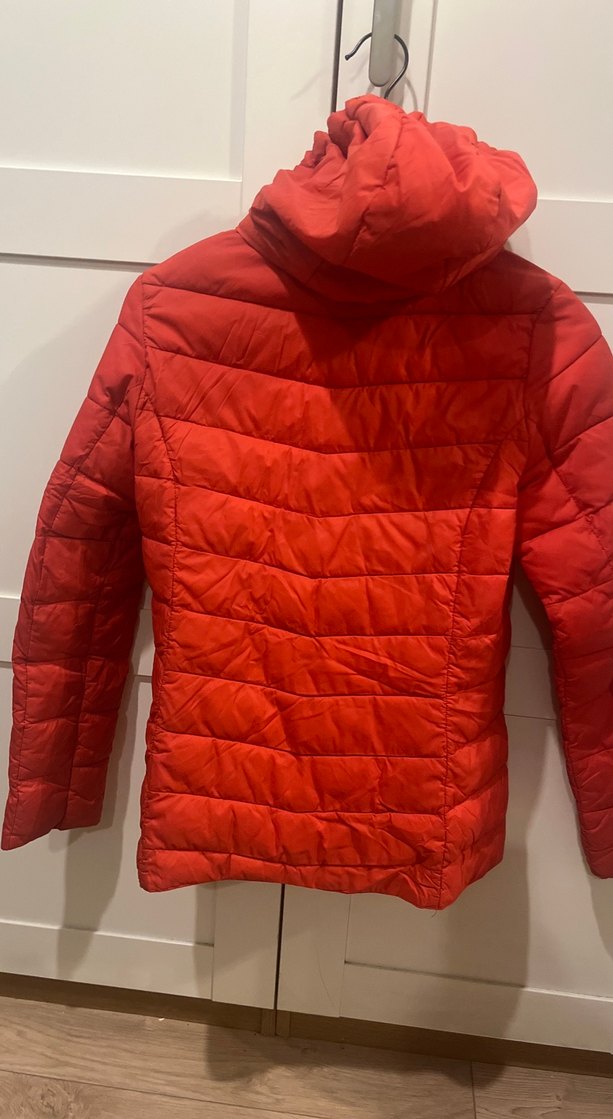 Kırmızı Fermuarlı Kadın Kışlık Mont - Görsel 5