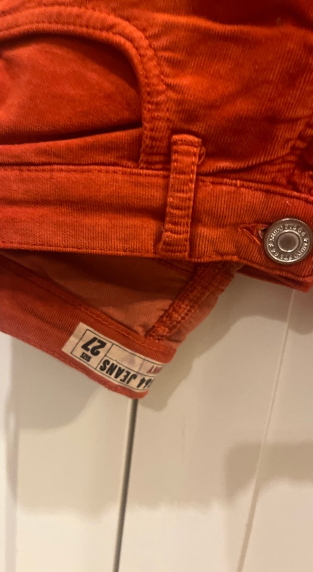 Turuncu ince kadife Kadın Pantolon - Görsel 2