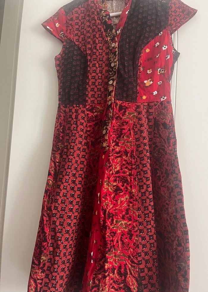 Bohem etnik  midi elbise - Görsel 3