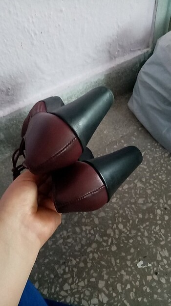 37 Beden bordo Renk Az kullanıldı kalın topuklu ayakkabı