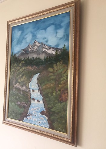 Parlak Mavi Gökyüzü ve Nehir Manzaralı Tablo - Görsel 2