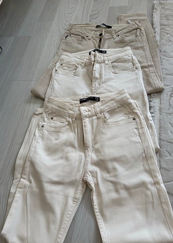 Koton Beyaz Regular Fit Midi Kot Pantolon
