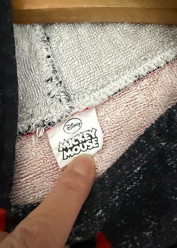 Kırmızı Mickey Mouse Baskılı Çocuk Bornozu - Görsel 5
