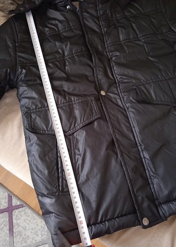 Erkek Çocuk Siyah Kürklü Streetwear Kaban - Görsel 3