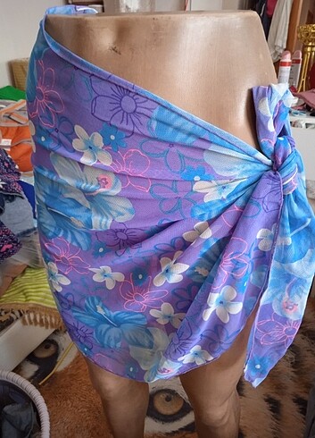 s Beden çeşitli Renk Üç parça Deniz şortu pareo ve bikini altı