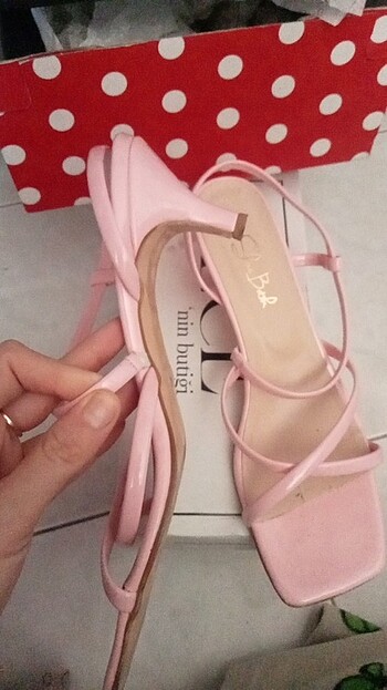 Diğer Şeker pembesi küçük topuklu ayakkabi shoe butik