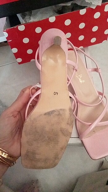 40 Beden Şeker pembesi küçük topuklu ayakkabi shoe butik