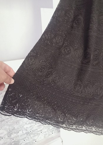 Dantel İşlemeli Siyah mini elbise