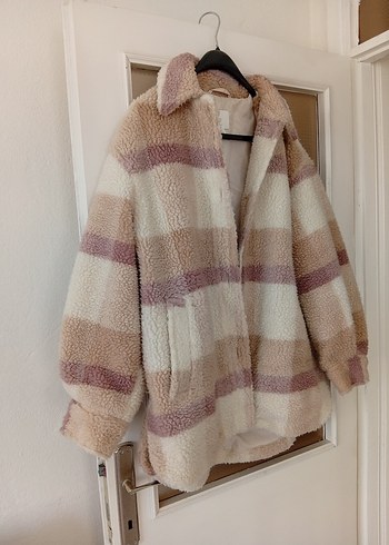 H&M H&MBej Midi Kadın Peluş Ceket