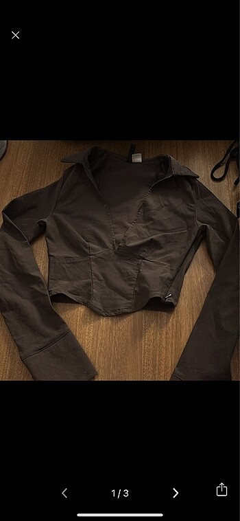 H&M y2k kahverengi bluz