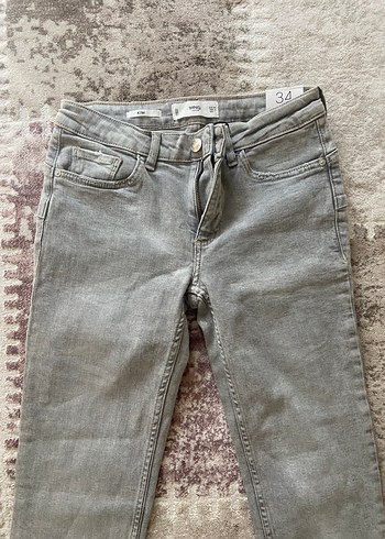 Mango Gri Süper Skinny Kadın Kot Pantolon