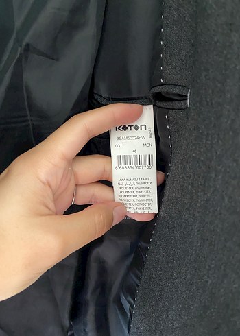 Koton Gri Düğmeli Erkek Ofis Takım Ceketi