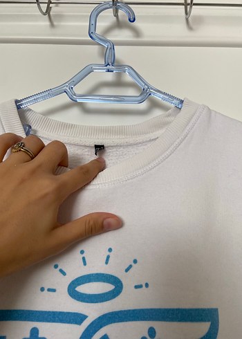 Beyaz Baskılı Uzun Kollu Sweatshirt - Görsel 2