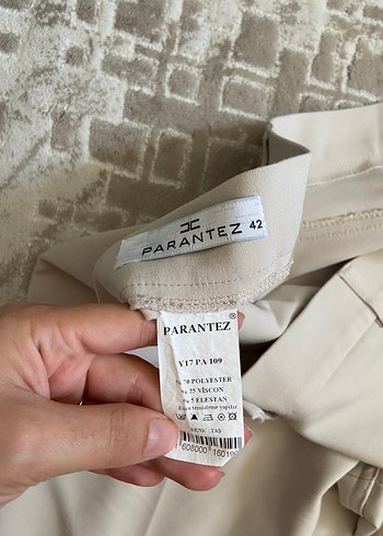 Bej Kadın Kumaş Pantolon Midi Boy - Görsel 2