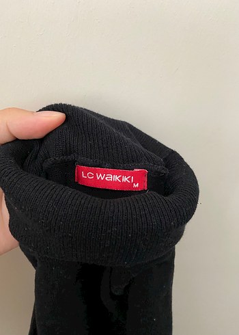 Siyah Kadın Klasik Balıkçı Yaka Sweatshirt - Görsel 2