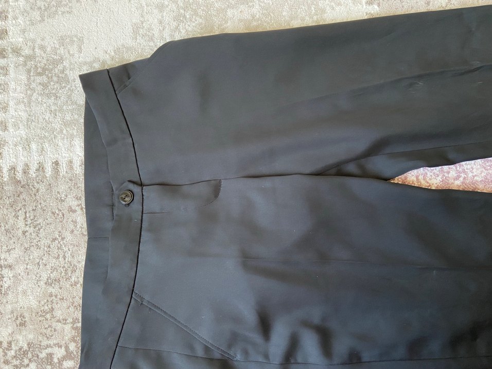 Siyah Düğmeli Kadın Kumaş Pantolon - Görsel 3