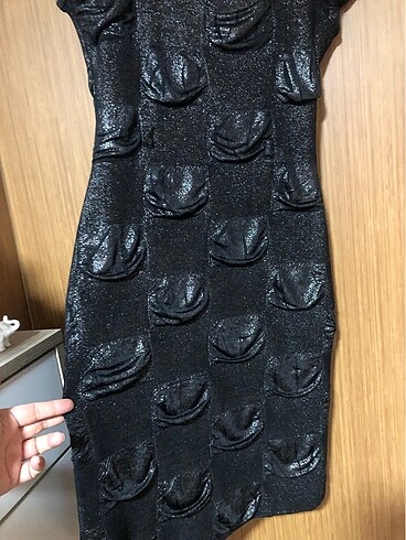 38 Beden siyah Renk 26 40 uyumlu deri görünümlü elbise