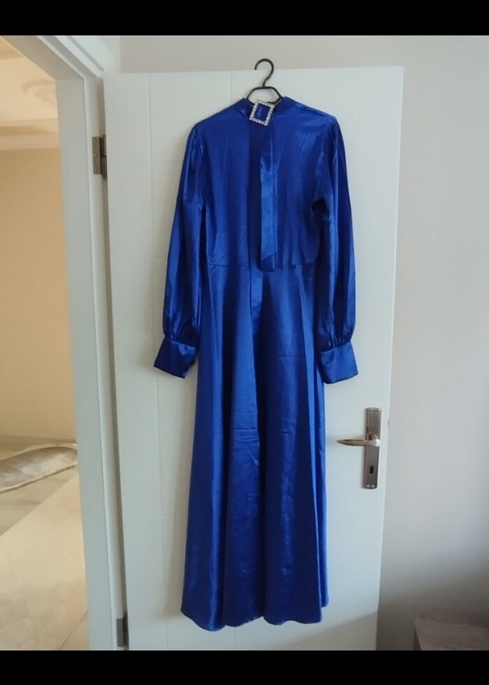 Saks mavisi elbise - Görsel 2