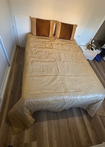 Bej Parlak Düz Yatak Örtüsü PERSAN - Görsel 3