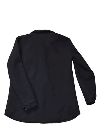 Düğmeli Siyah Kadın oduncu gömlek - Görsel 2