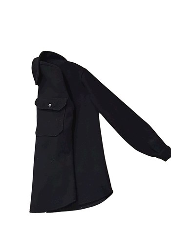 Düğmeli Siyah Kadın oduncu gömlek - Görsel 3