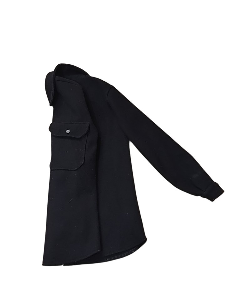 Düğmeli Siyah Kadın oduncu gömlek - Görsel 3