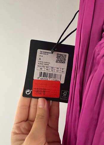 Mor Drapeli Uzun Askılı Kadın Elbise - Görsel 4