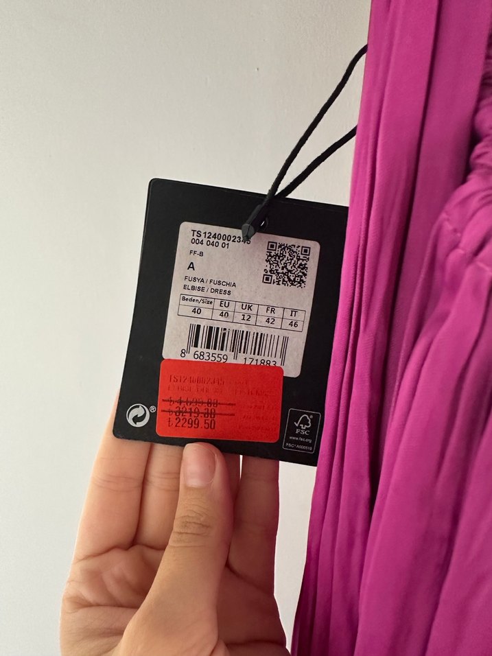 Mor Drapeli Uzun Askılı Kadın Elbise - Görsel 4