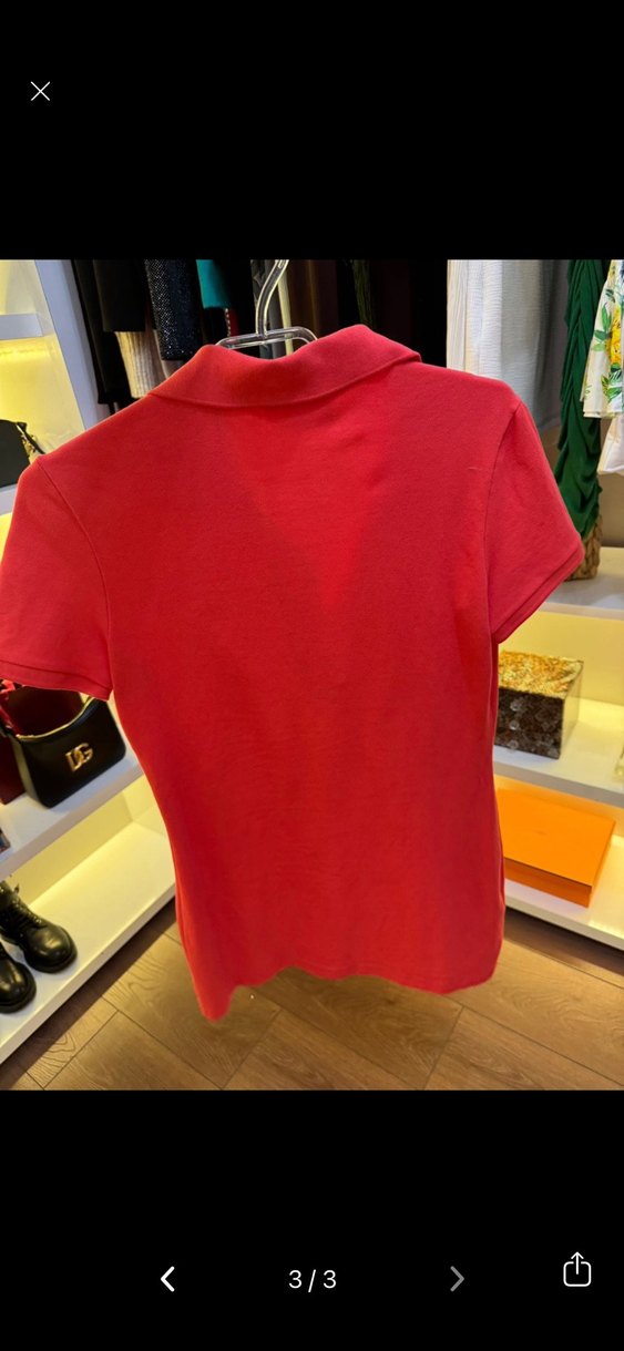 Kırmızı Kısa Kollu Polo Tişört - Görsel 3