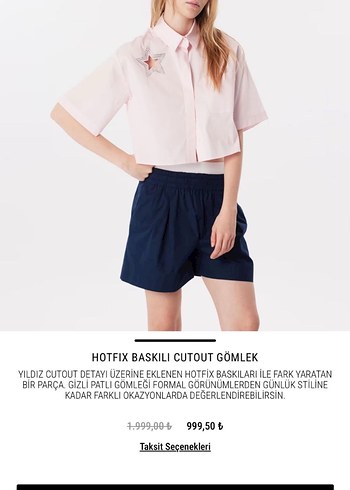 Pembe Mini Düğmeli Kısa Kollu Kadın Gömlek - Görsel 3