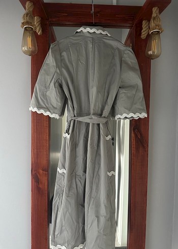 Nakışlı, kısa kollu uzun elbise - Görsel 2