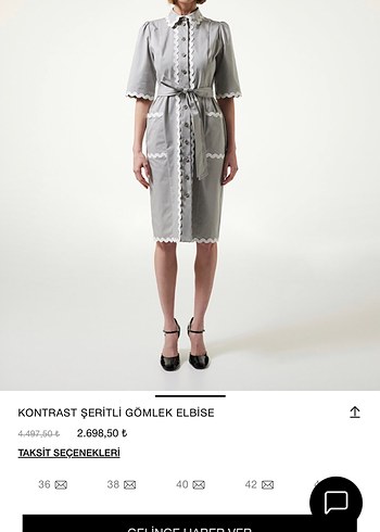 Nakışlı, kısa kollu uzun elbise - Görsel 3