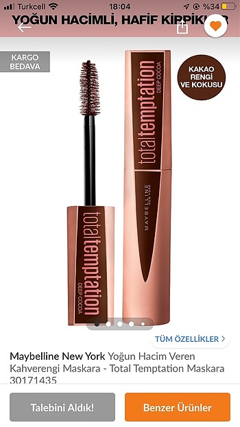 Maybelline total temptation maskara