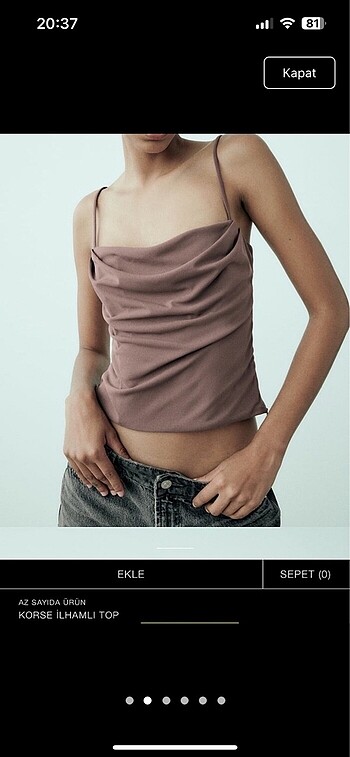 zara korse gorunumlu top