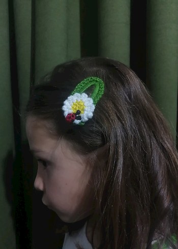 Diğer Nakışlı Çok Renkli Dantel Çocuk Saç Tokası