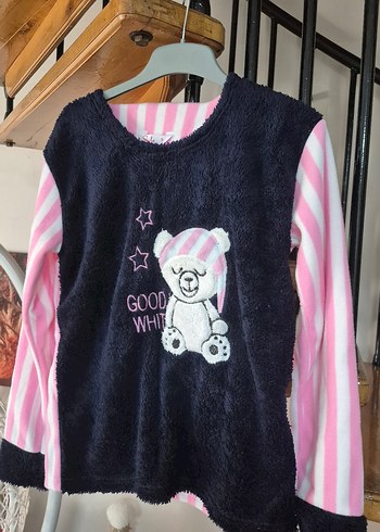 s Beden pembe Renk polar pijama üstü