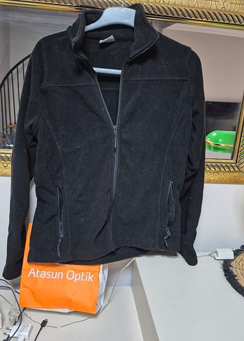 m Beden Fermuarlı Siyah Polar Ceket
