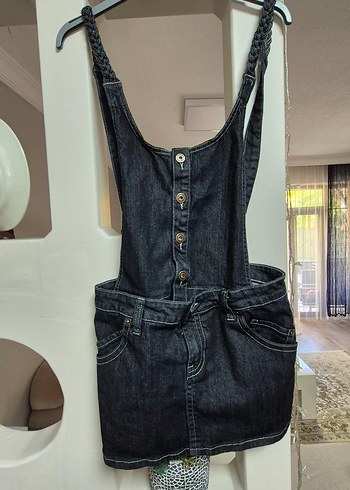 Kızlar İçin  Denim Askılı Tulum - Görsel 9