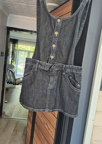 Kızlar İçin  Denim Askılı Tulum - Görsel 2