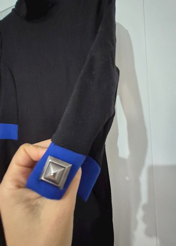 Uzun Kollu Siyah Kadın elbise - Görsel 8