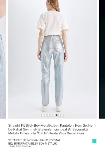 metalik Denim Kadın Pantolon - Görsel 6