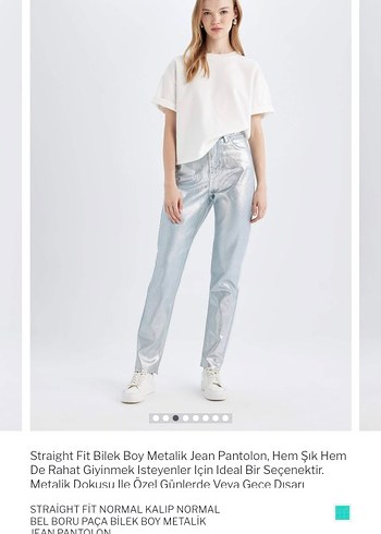 metalik Denim Kadın Pantolon - Görsel 9