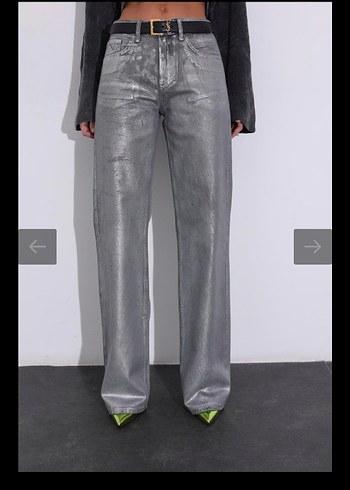 metalik Denim Kadın Pantolon - Görsel 4