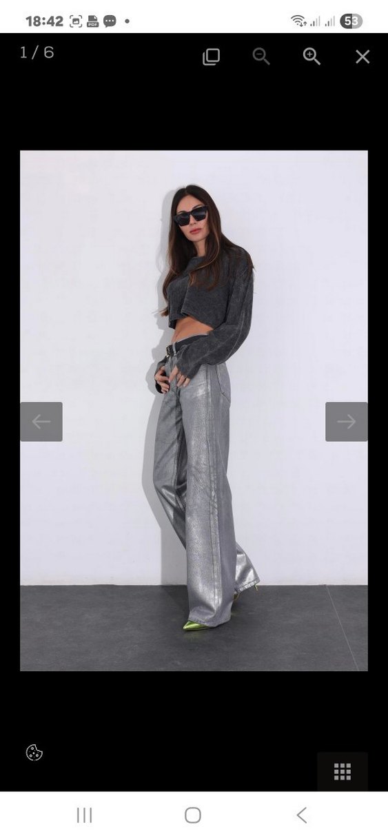 metalik Denim Kadın Pantolon - Görsel 2