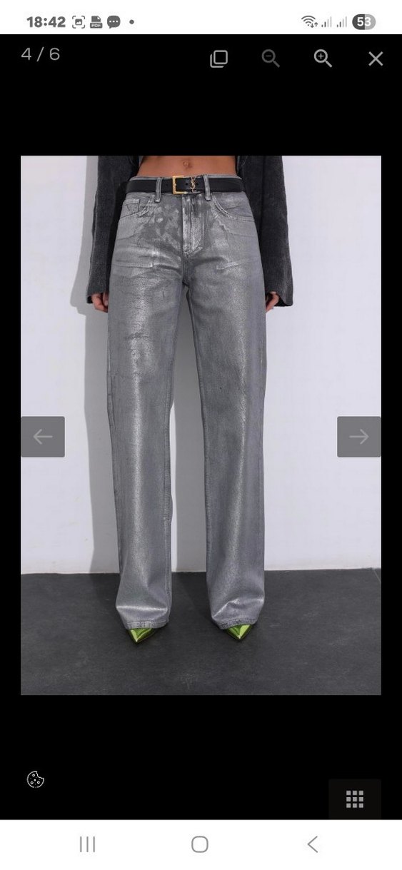 metalik Denim Kadın Pantolon - Görsel 4