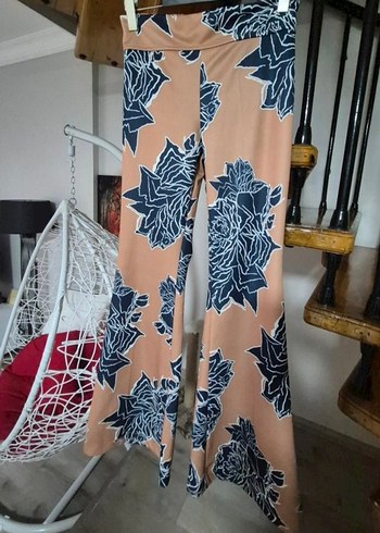 Bohem Tarzı Bağlama Desenli Kadın Pantolon - Görsel 2