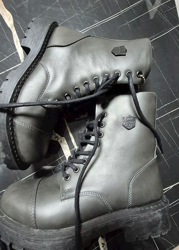 Kadın Siyah Deri Biker Bot - Görsel 2