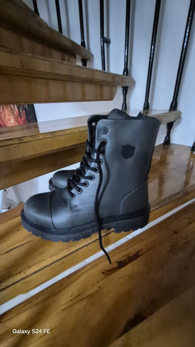 Kadın Siyah Deri Biker Bot - Görsel 5