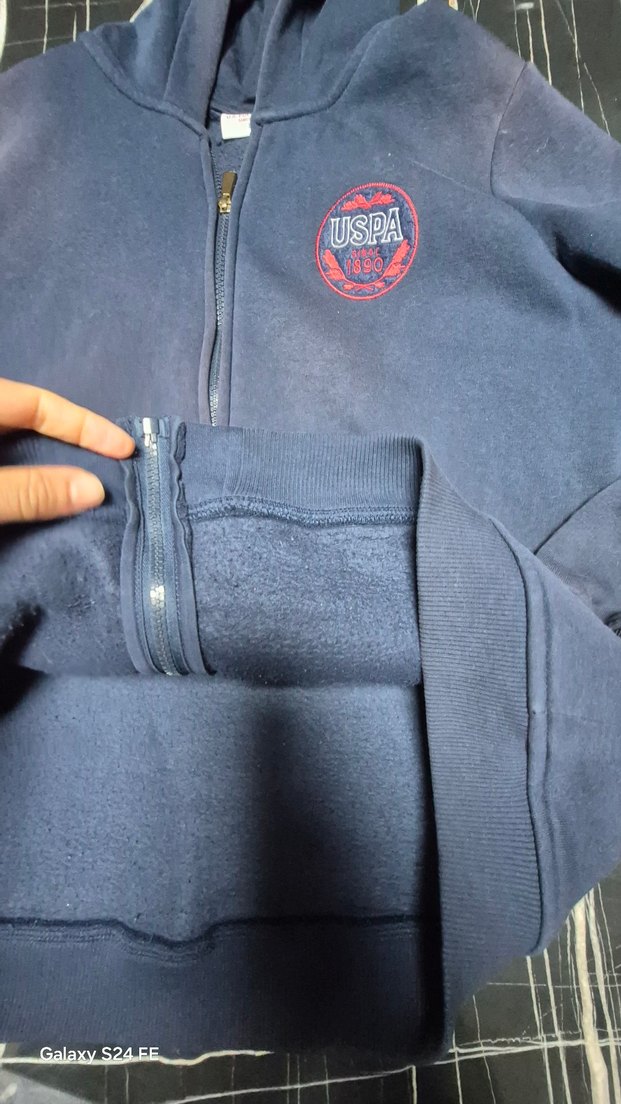 USPA Lacivert Fermuarlı Erkek Sweatshirt - Görsel 2