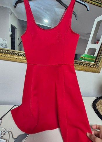 Kırmızı Mini Elbise - Görsel 8